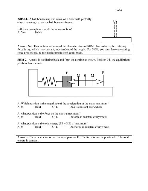 Simple Harmonic Motion - cribME!