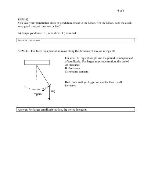 Simple Harmonic Motion - cribME!