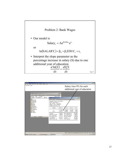 OLS Examples OLS Regression â¢ Problem