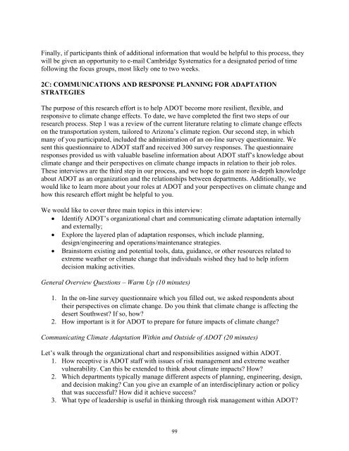 SPR-696: Preliminary Study of Climate Adaptation for the Statewide ...