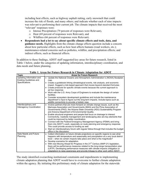 SPR-696: Preliminary Study of Climate Adaptation for the Statewide ...