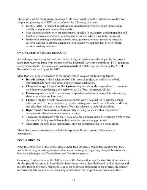 SPR-696: Preliminary Study of Climate Adaptation for the Statewide ...