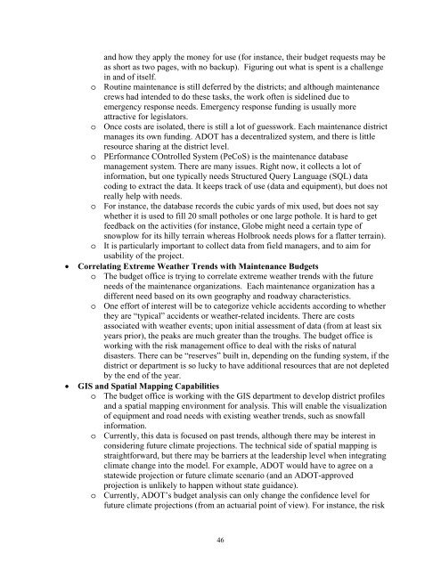 SPR-696: Preliminary Study of Climate Adaptation for the Statewide ...