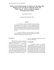 Synthesis and Characterization of complexes of ... - Ultrascientist.org