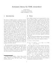 Automata theory for XML researchers - Department of Computer ...
