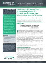 The Role of the Pharmacist in the Management of Chronic ...