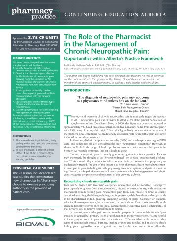 The Role of the Pharmacist in the Management of Chronic ...