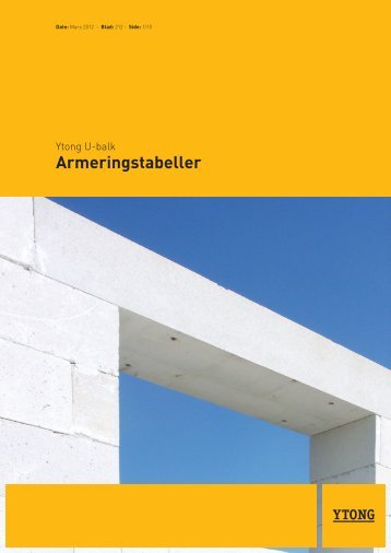 u-balk armeringstabell - Ytong