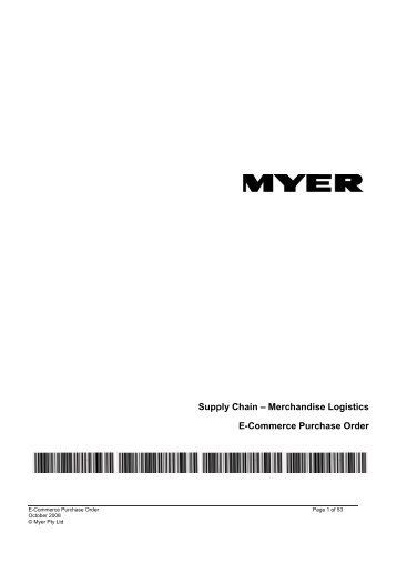 E-Commerce Purchase Orders - Myer Supplier Information Website