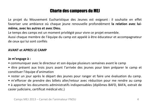 carnet anim camp FNOU - MEJ