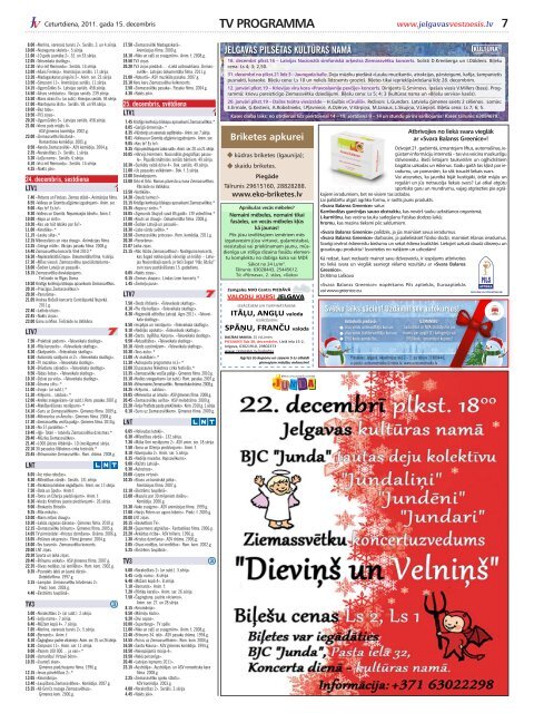 2011.gada 15.decembris Nr.49(234) - Jelgavas VÄstnesis