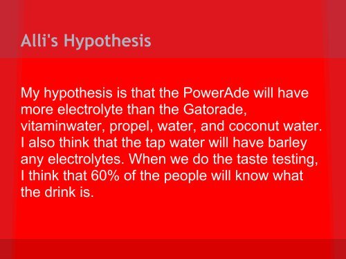 Which Sport Drink will you drink for your "elect" for your lite?