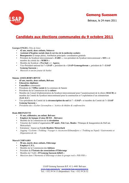 Candidats Aux A C Lections Communales Du 9 Octobre 11 Rtl Lu
