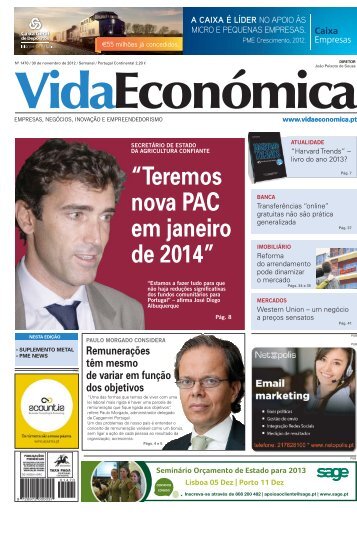 âTeremos nova PAC em janeiro de 2014â - Vida EconÃ³mica