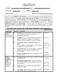 Cardiac Rehab RN Competency - St. Mary's Medical Center