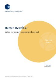 Value for money assessments of aid - Oxford Policy Management