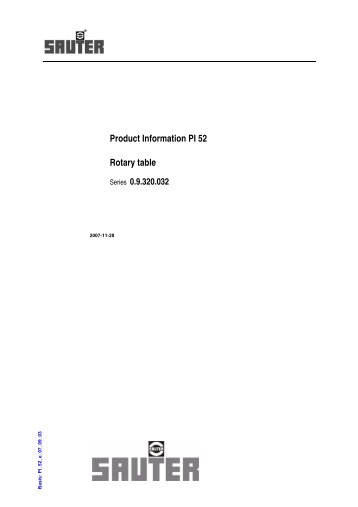 Product Information PI 52 Rotary table - Promab Verktygsmaskiner AB