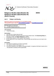 Specimen paper - St James School