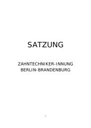 SATZUNG - Zahntechniker-Innung Berlin-Brandenburg