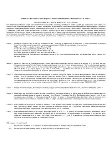 Instructivo Origen DR-CAFTA - DirecciÃ³n de AdministraciÃ³n del ...