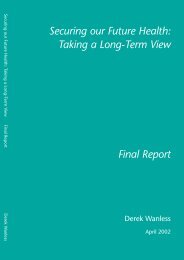 Securing our Future Health: Taking a Long-Term View Final Report