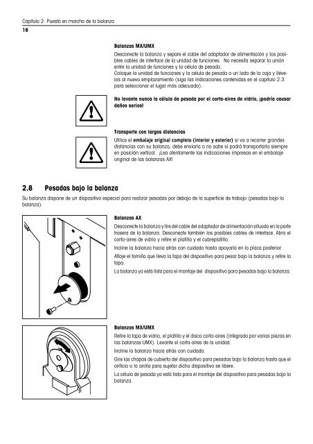 Instrucciones de manejo Balanzas AX/MX/UMX - METTLER TOLEDO