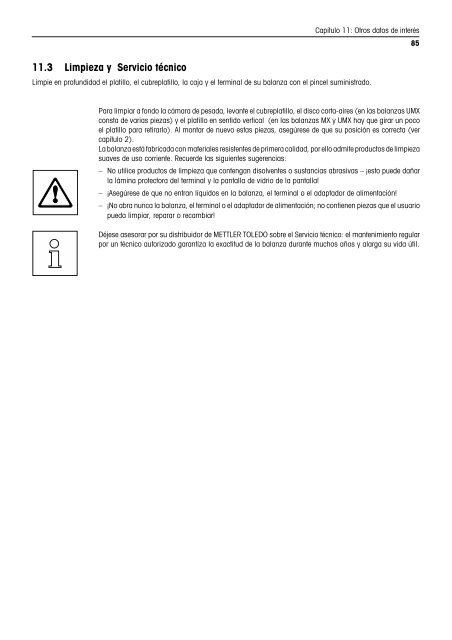 Instrucciones de manejo Balanzas AX/MX/UMX - METTLER TOLEDO