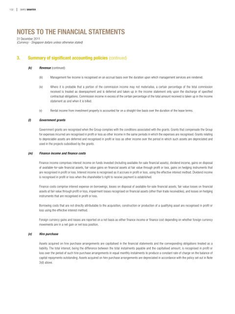 notes to the financial statements - Singapore Technologies ...