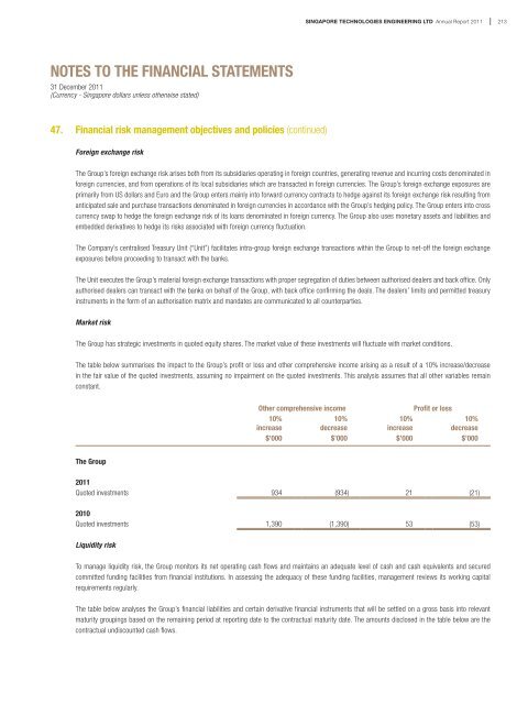 notes to the financial statements - Singapore Technologies ...