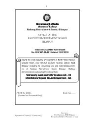 OFFICE OF THE RAILWAY RECRUITMENT BOARD ... - RRB Bilaspur