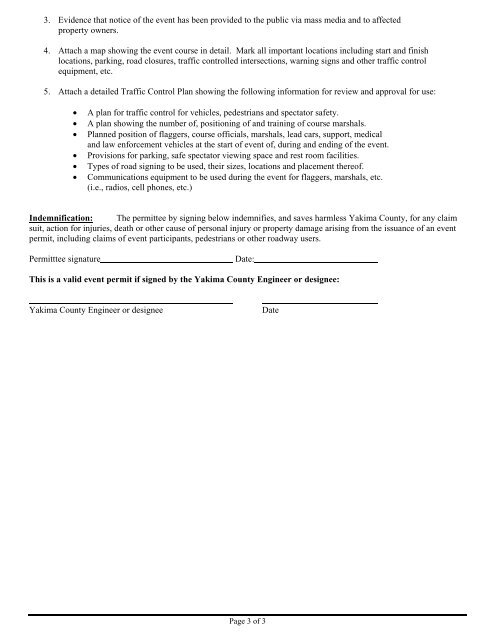 Event Permit Application - Yakima County