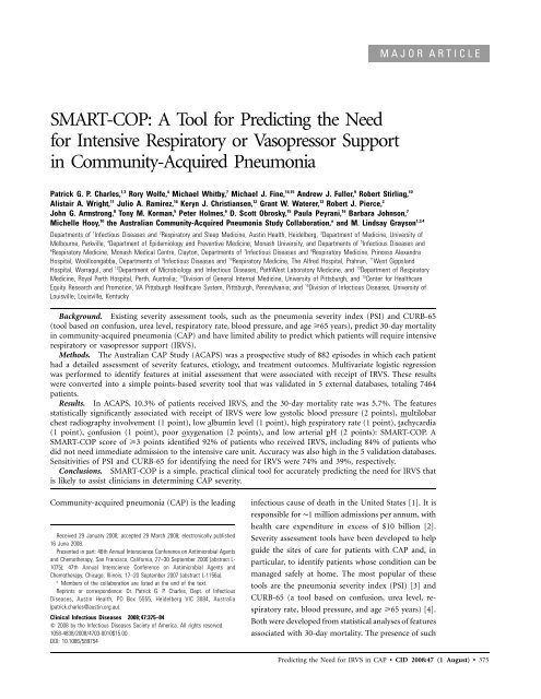 SMART-COP: A Tool for Predicting the Need for Intensive ...