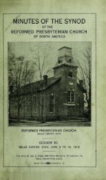 Reformed Presbyterian Minutes of Synod 1919