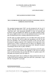 MEMO OPC SIF Memorandum on Specialised Investment Funds