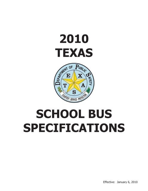 School Bus Specifications - Texas Department of Public Safety