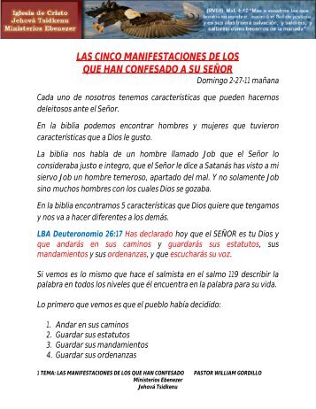 para gaby LAS CINCO MANIFESTACIONES DE LOS QUE HAN ...