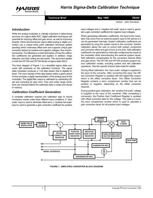 Harris Sigma-Delta Calibration Technique