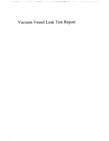 Vacuum Vessel Leak Test Report