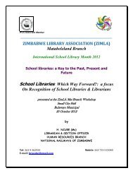 Recognition of School Libraries & Librarians - Zimbabwe reads