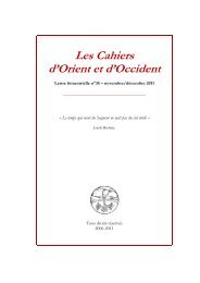 Les Cahiers d'Orient et d'Occident - Edition.moncelon.com - D'Orient ...