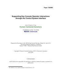 Supporting Key Console Operator Interactions ... - ASM Consortium