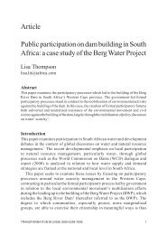 Public participation on dam building in South Africa - Project MUSE