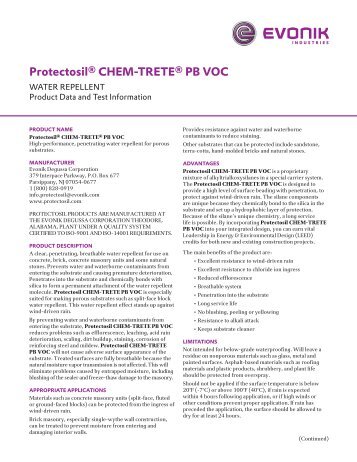 ProtectosilÂ® CHEM-TRETEÂ® PB VOC