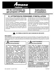 Kit de conversion au gaz propane LPTK07 Instructions d'installation