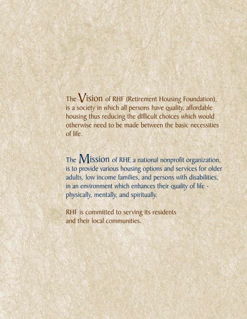 Current Annual Report - Retirement Housing Foundation