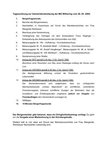 2004. 05. 26 - .PDF - Gemeinde Wilhering