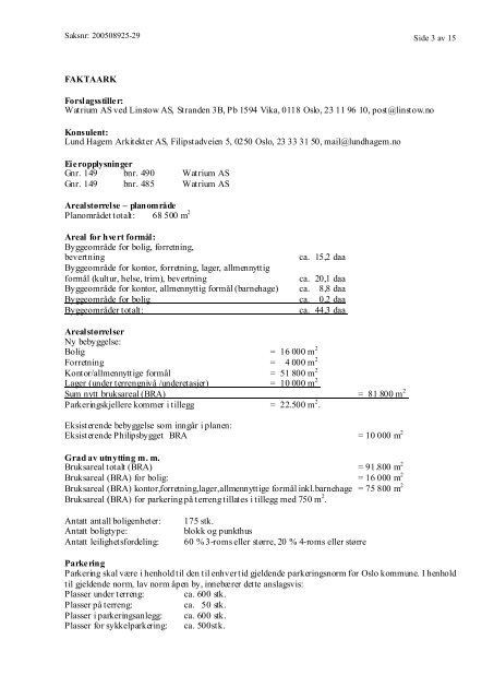 Sandstuveien 70, Ryen Planforslag til offentlig ettersyn ...