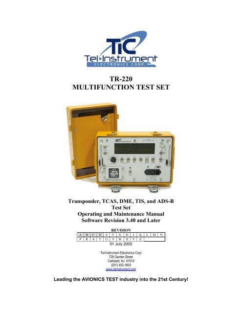 TR-220 MULTIFUNCTION TEST SET - AvionTEq