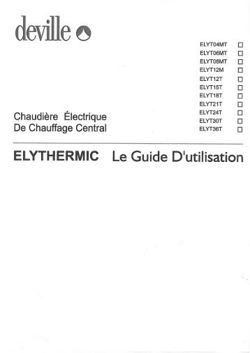 notice-chaudiere-electrique-DEVILLE-ELYTHERMIC - SBPP