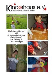 Kindertagesstätte am MPI „Rote Gruppe“ Am ... - Kinderhaus e.V.